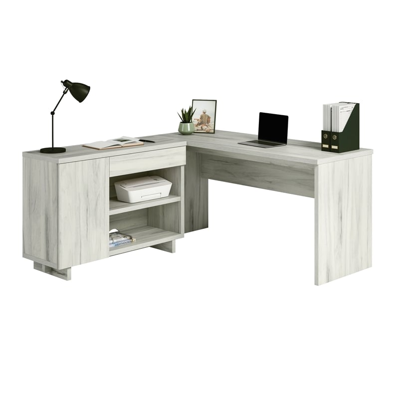 UrbanPro Modern Engineered Wood Desk in Haze Acacia / Natural Finish