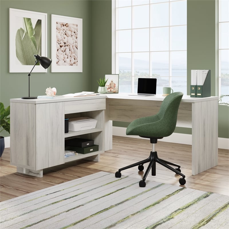 UrbanPro Modern Engineered Wood Desk in Haze Acacia / Natural Finish