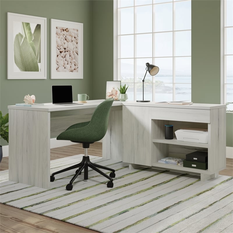 UrbanPro Modern Engineered Wood Desk in Haze Acacia / Natural Finish