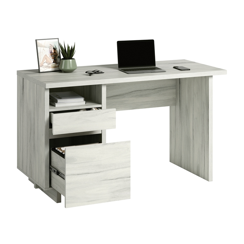 UrbanPro Modern Engineered Wood Desk in Haze Acacia / Natural Finish