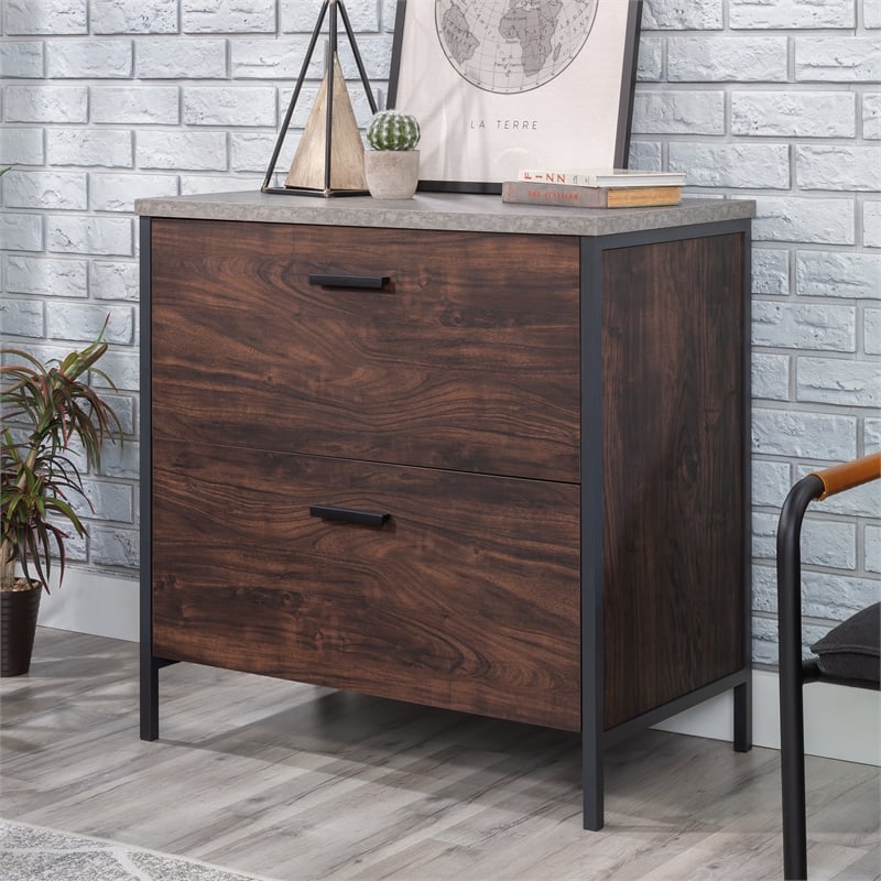 UrbanPro Engineered Wood and Metal Lateral File in Rich Walnut