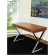 UrbanPro Modern Wood Veneer & High Polished Steel Desk in Walnut