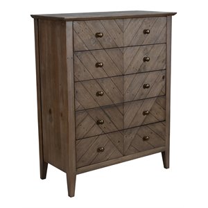 Kosas Home Bowen 5-drawer Transitional Reclaimed Pine Dresser in Lark Brown