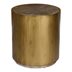Kosas Home Salsbury Wood and Metal End Table in Natural Brown and Gold