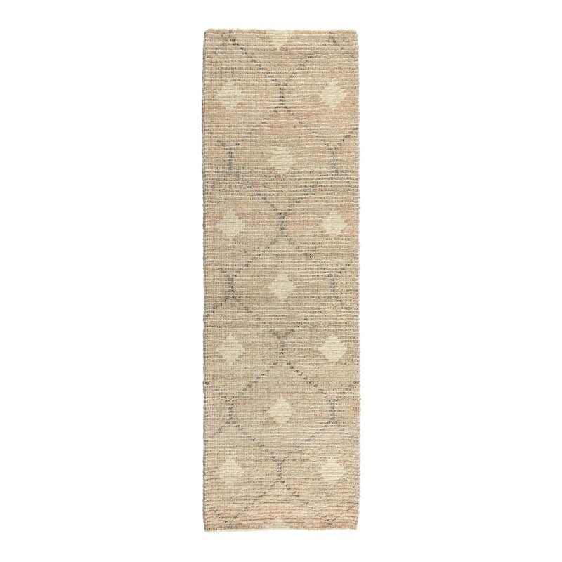 Kosas Home Reign 31.2x96&quot Transitional Wool Jute and Cotton Rug in Natural
