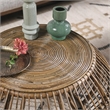 Kosas Home Lira Round Wicker / Rattan Subalio Coffee Table in Espresso