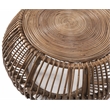 Kosas Home Lira Round Wicker / Rattan Subalio Coffee Table in Espresso