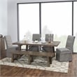Kosas Home Tuscany Transitional Reclaimed Pine Bench in Weathered Brown