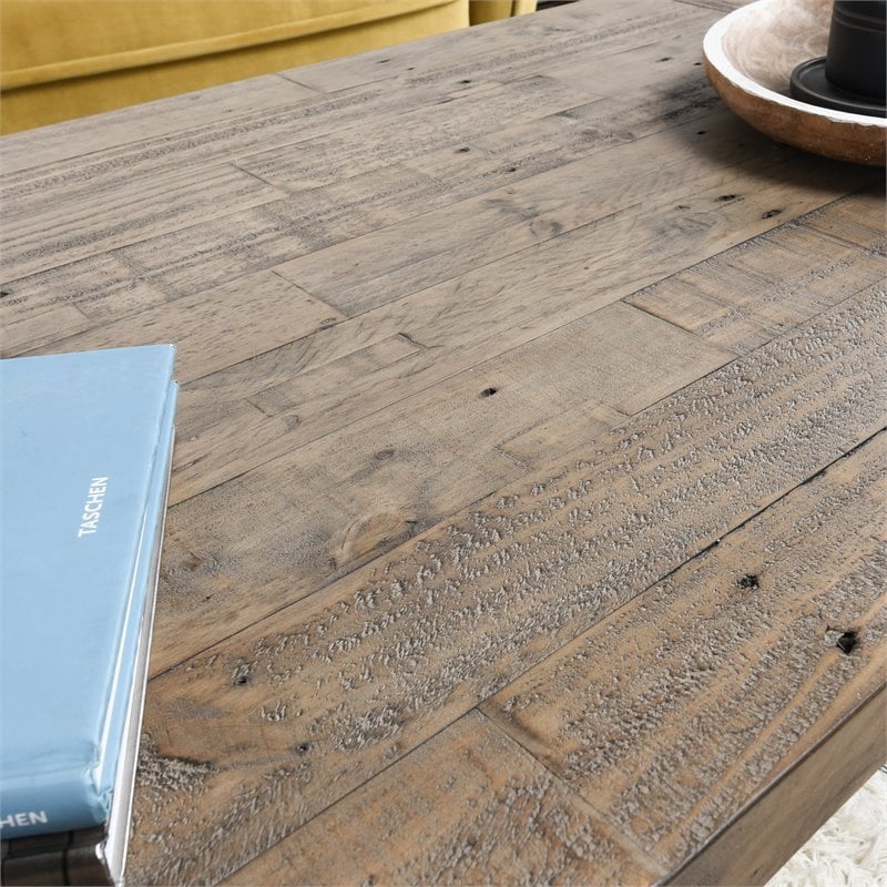 Kosas Home Tuscany Reclaimed Pine Coffee Table in Weathered Gray