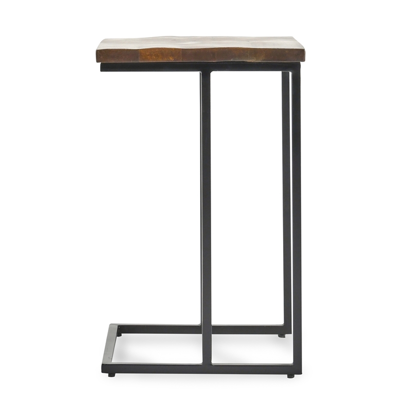 Kosas Home Lynda Solid Mango Wood and Iron Nesting Tables in Mahogany/Black