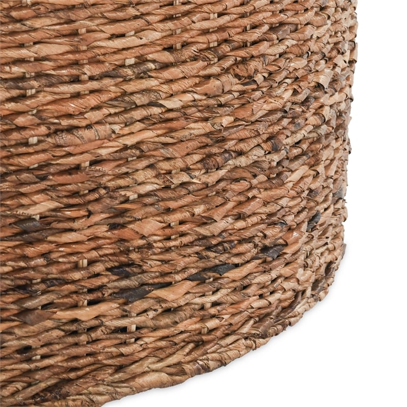 Kosas Home Ira Round Rattan Abaca Coffee Table in Multi Brown