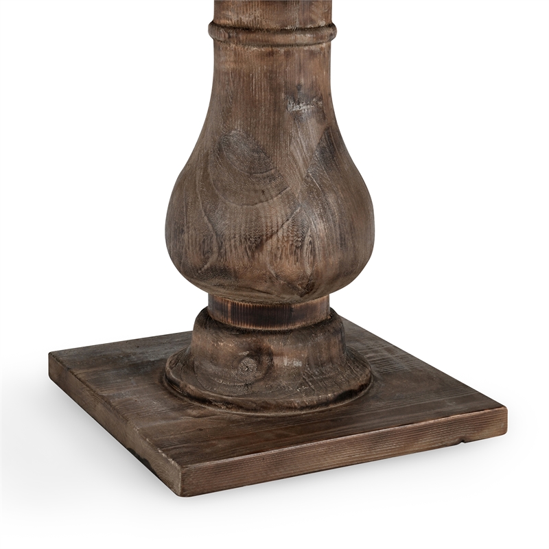 Kosas Home Carolina Round Reclaimed Pine End Table in Rustic Brown