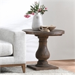 Kosas Home Carolina Round Reclaimed Pine End Table in Rustic Brown