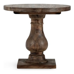 Kosas Home Carolina Round Reclaimed Pine End Table in Rustic Brown