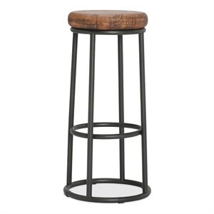 Kosas Home Jaden 30&quot Wood and Iron Barstool in Mahogany Brown and Black
