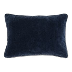 Kosas Home Harriet 14x20&quot Rectangular Transitional Cotton Velvet Pillow in Navy