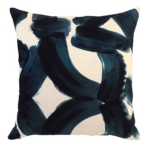 Kosas Home Rilo 22&quot Modern Cotton Printed Throw Pillow in Indigo Blue