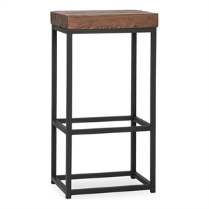 Kosas Home Porter 30&quot Reclaimed Pine Wood Barstool in Rustic Mahogany