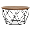 Kosas Home Chester Round Wood and Iron Coffee Table in Chestnut Brown/Black