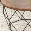 Kosas Home Chester Round Wood and Iron Coffee Table in Chestnut Brown/Black
