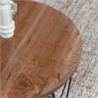 Kosas Home Chester Round Wood and Iron Coffee Table in Chestnut Brown/Black