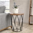 Kosas Home Chester Round Mango Wood and Iron End Table in Chestnut Brown