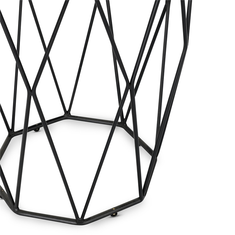 Kosas Home Chester Round Mango Wood and Iron End Table in Chestnut Brown