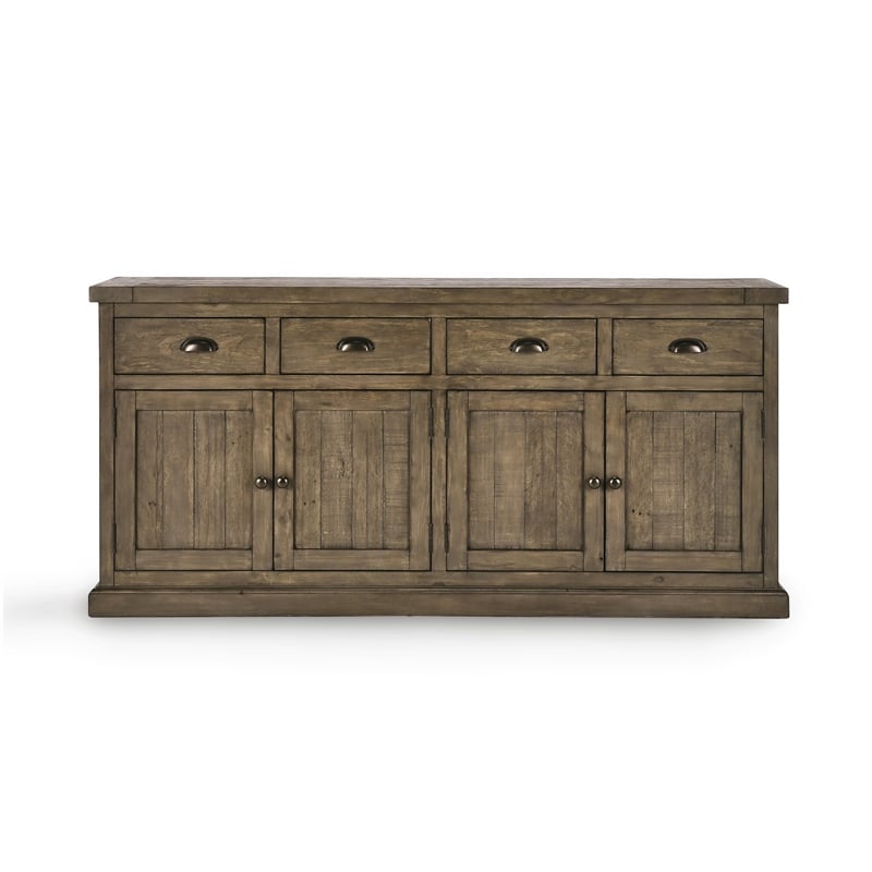 Kosas Home Quincy 4-drawer Reclaimed Pine Wood Sideboard in Weathered Brown