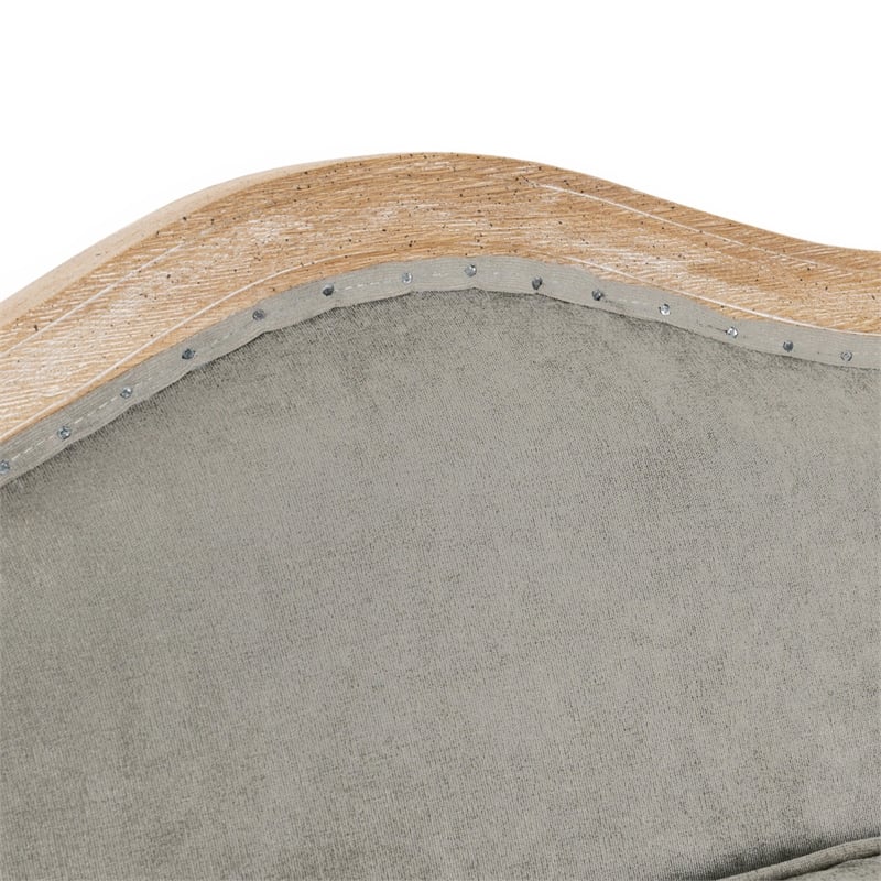 Kosas Home Brittani Fabric and Wood Club Chair in Gray and Natural