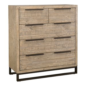 Kosas Home Norton 5-drawer Reclaimed Pine Dresser in Desert Sand Brown/Brass