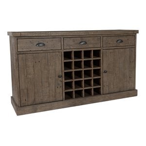 kosas home tuscany transitional reclaimed pine wine cabinet in weathered brown