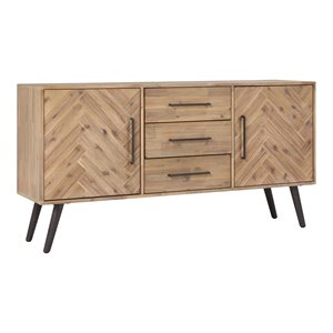 kosas home soren 3-drawer acacia wood sideboard in multi natural