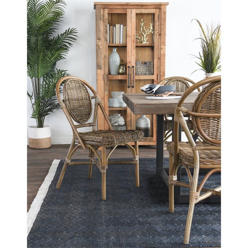 Kosas Home Emma Transitional Reclaimed Pine Display Cabinet in Natural