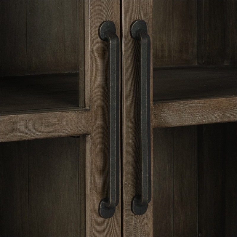 Kosas Home Quincy Transitional Reclaimed Pine Wood Display Cabinet in Brown