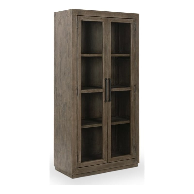 Kosas Home Quincy Transitional Reclaimed Pine Wood Display Cabinet in Brown