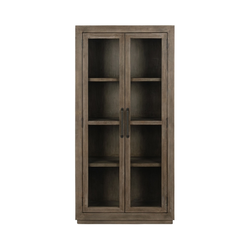 Kosas Home Quincy Transitional Reclaimed Pine Wood Display Cabinet in Brown