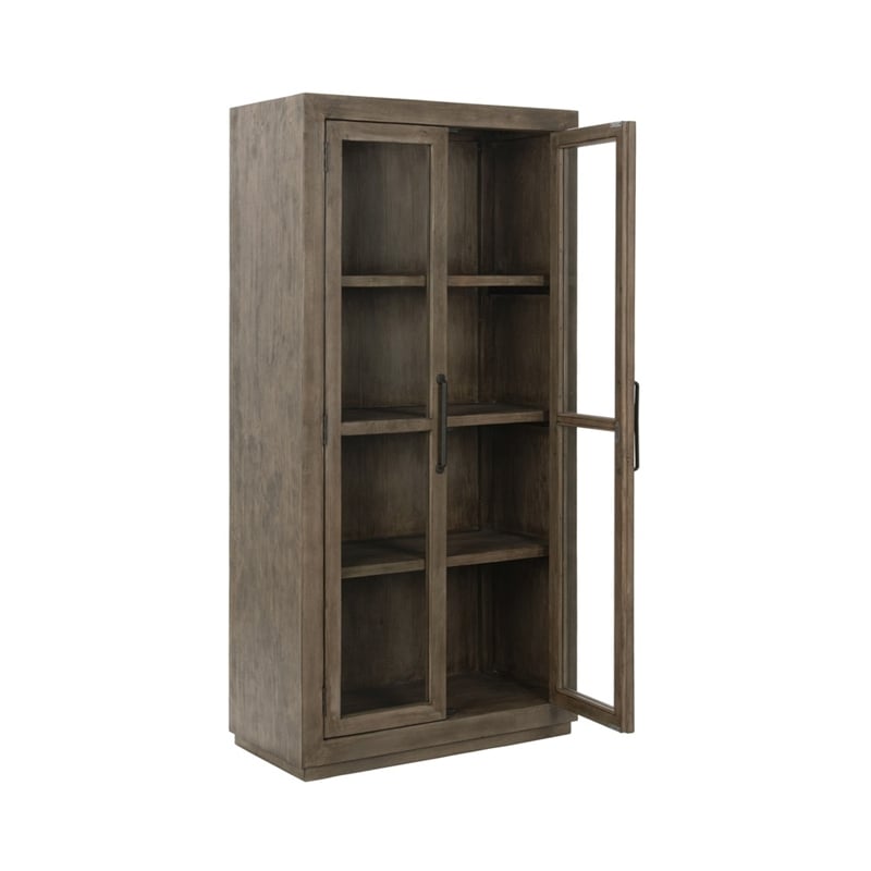 Kosas Home Quincy Transitional Reclaimed Pine Wood Display Cabinet in Brown