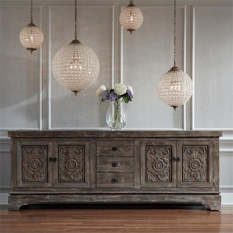 Kosas Home Allesandria 3-light Iron and Crystal Medium Chandelier in Brass/Clear