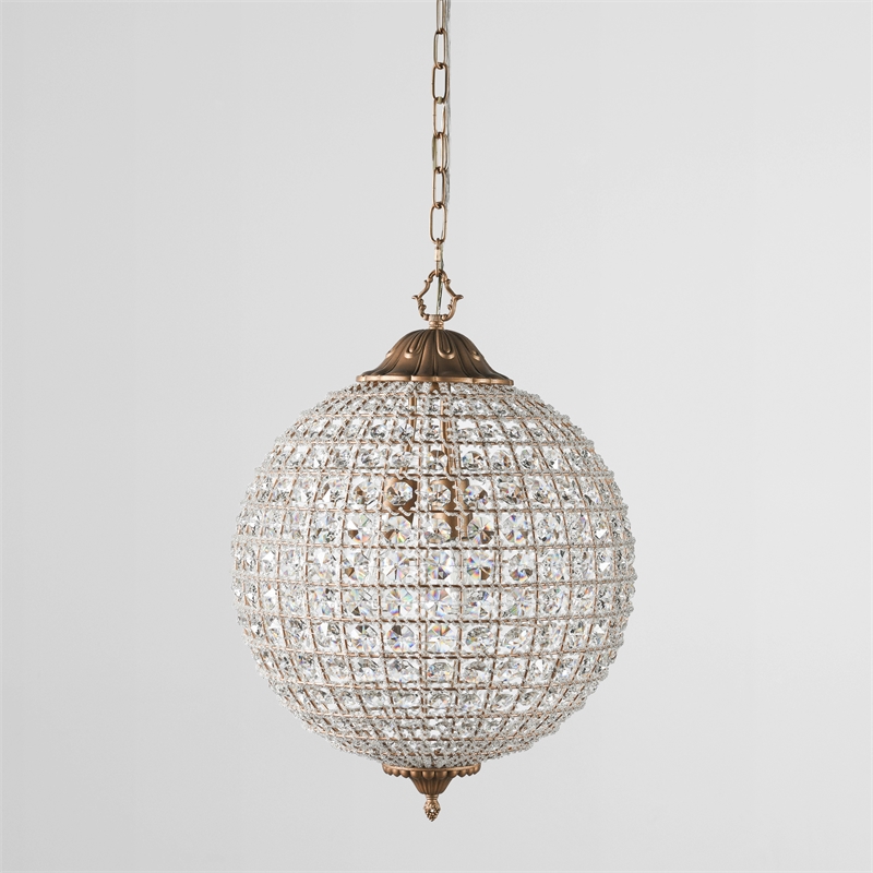 Kosas Home Allesandria 3-light Iron and Crystal Medium Chandelier in Brass/Clear