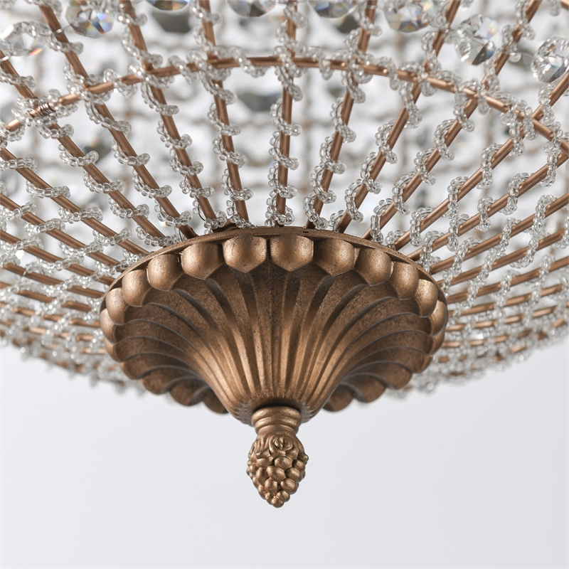 Kosas Home Allesandria 3-light Iron and Crystal Medium Chandelier in Brass/Clear