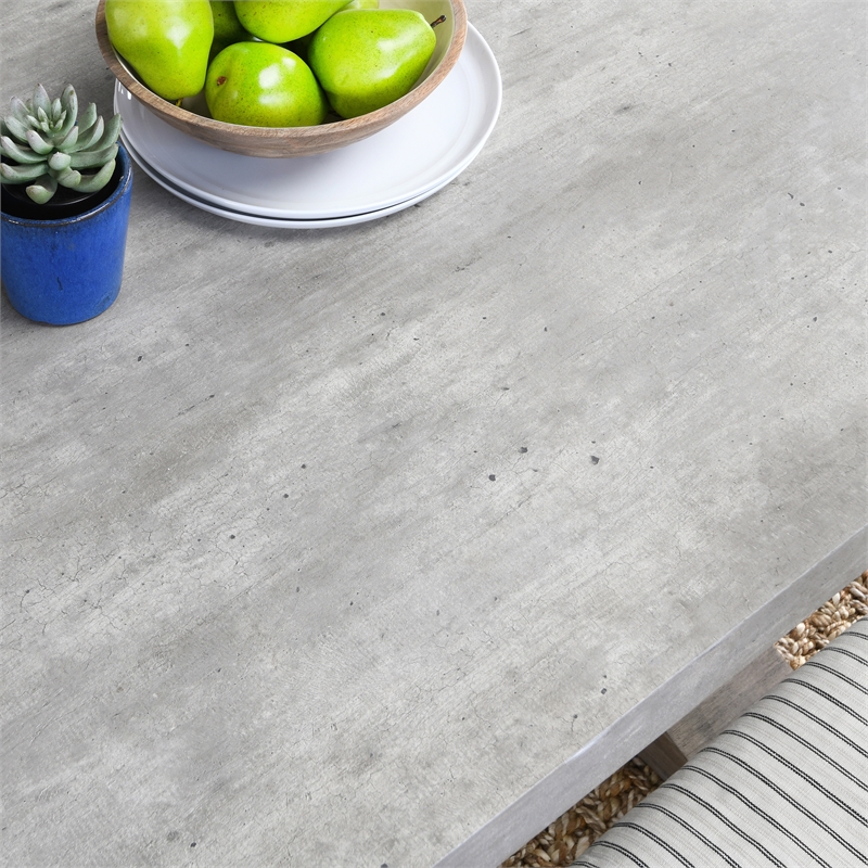 Kosas Home McKee 84" Reclaimed Pine Dining Table in Antique Gray/Khaki