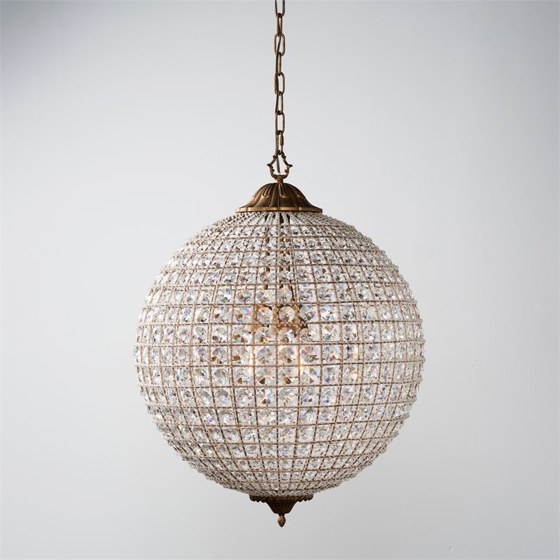 Kosas Home Allesandria 3-light Iron and Crystal Large Chandelier in Brass/Clear