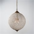 Kosas Home Allesandria 3-light Iron and Crystal Large Chandelier in Brass/Clear
