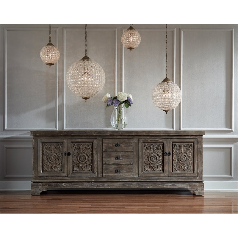 Kosas Home Allesandria 3-light Iron and Crystal Large Chandelier in Brass/Clear