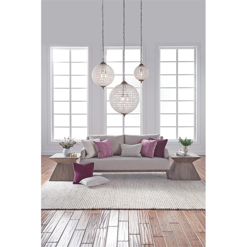 Kosas Home Allesandria 3-light Iron and Crystal Large Chandelier in Brass/Clear
