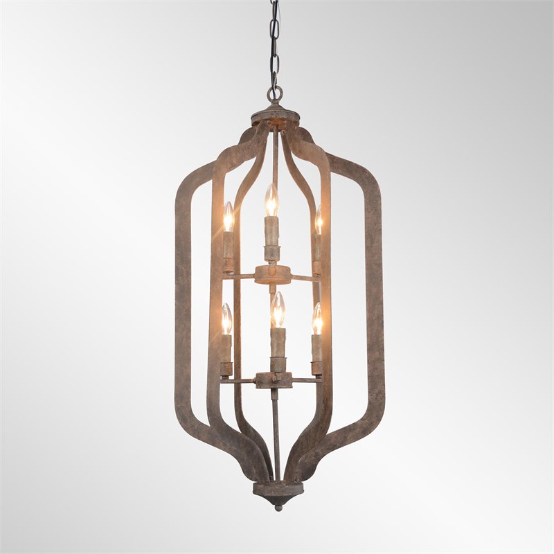 Kosas Home Esther 6-light Iron Medium Chandelier in Antique Rustic Bronze
