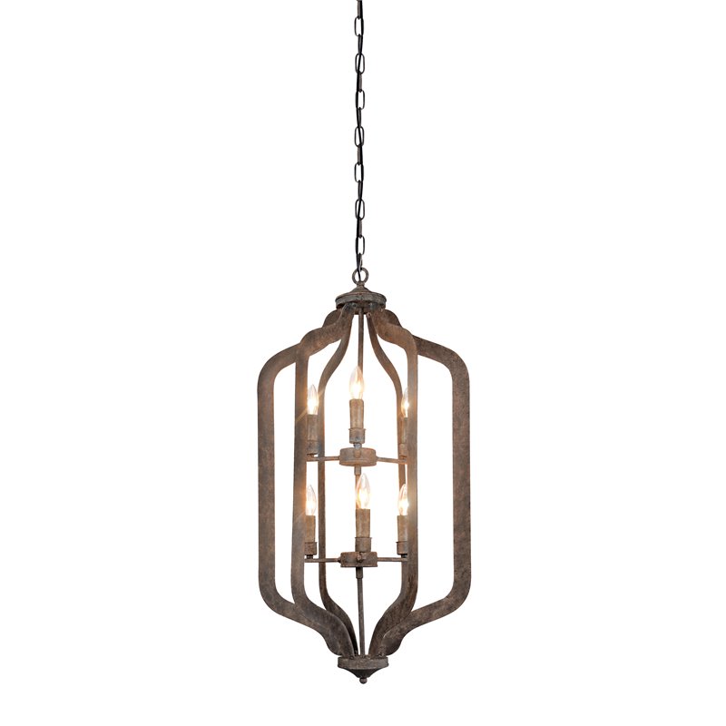 Kosas Home Esther 6-light Iron Medium Chandelier in Antique Rustic Bronze