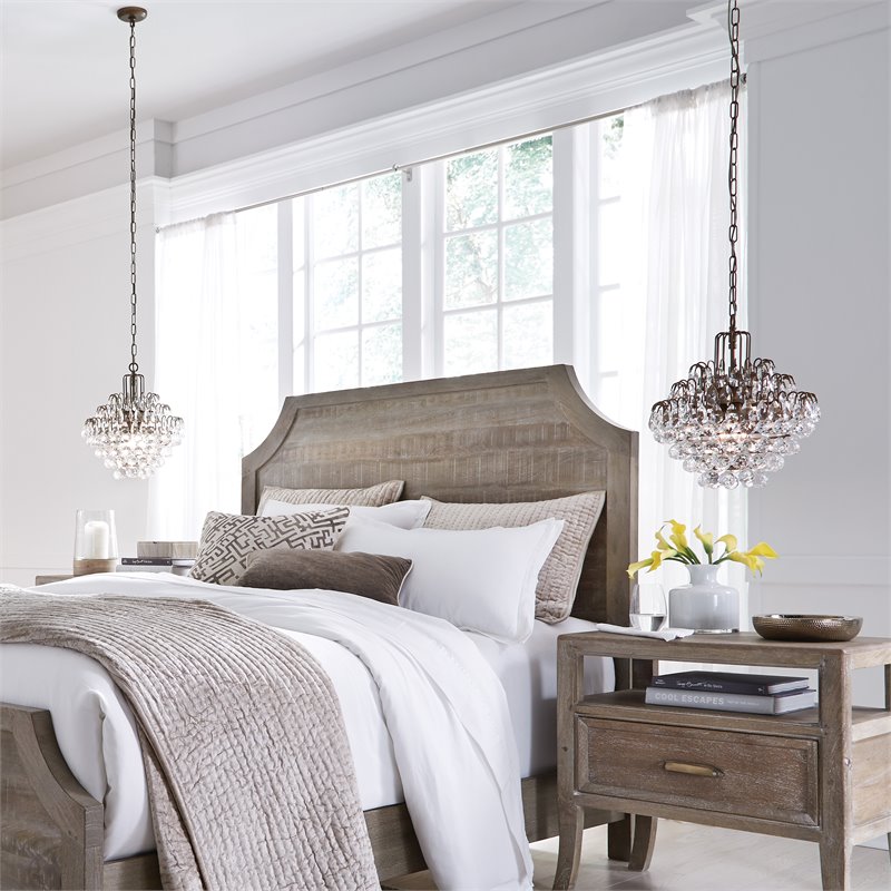 Kosas Home Thayer 3-light Iron and Crystal Chandelier in Antique Brass