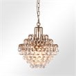 Kosas Home Thayer 3-light Iron and Crystal Chandelier in Antique Brass
