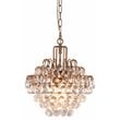 Kosas Home Thayer 3-light Iron and Crystal Chandelier in Antique Brass